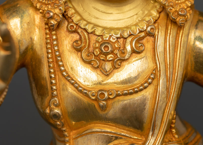 Handmade Namtoshe Statue | 24K Gold Gilded Tibetan Wealth Deity Statue