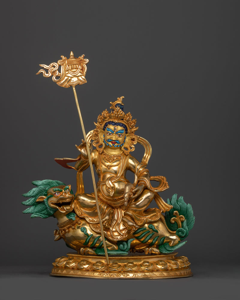 Handmade Namtoshe Statue | 24K Gold Gilded Tibetan Wealth Deity Statue