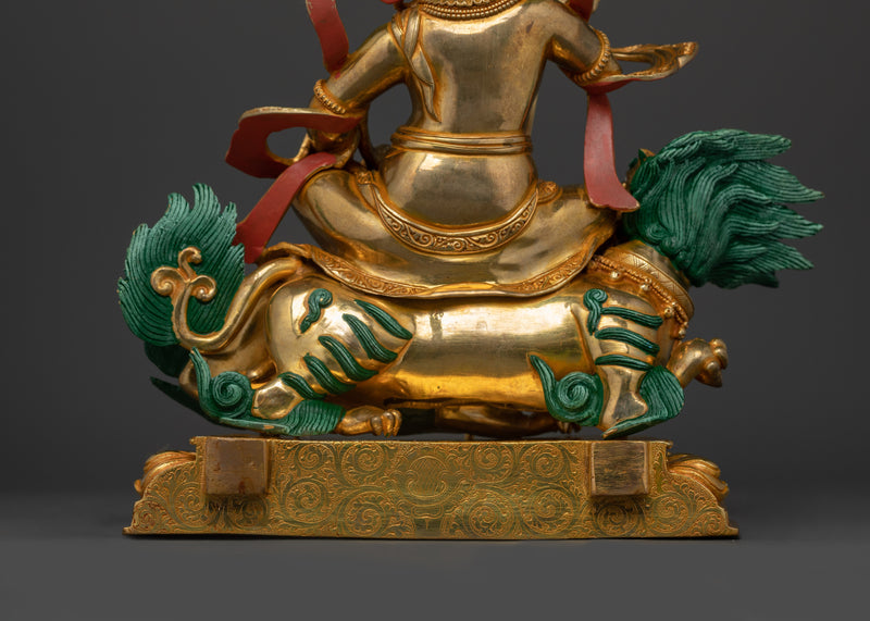 Handmade Namtoshe Statue | 24K Gold Gilded Tibetan Wealth Deity Statue