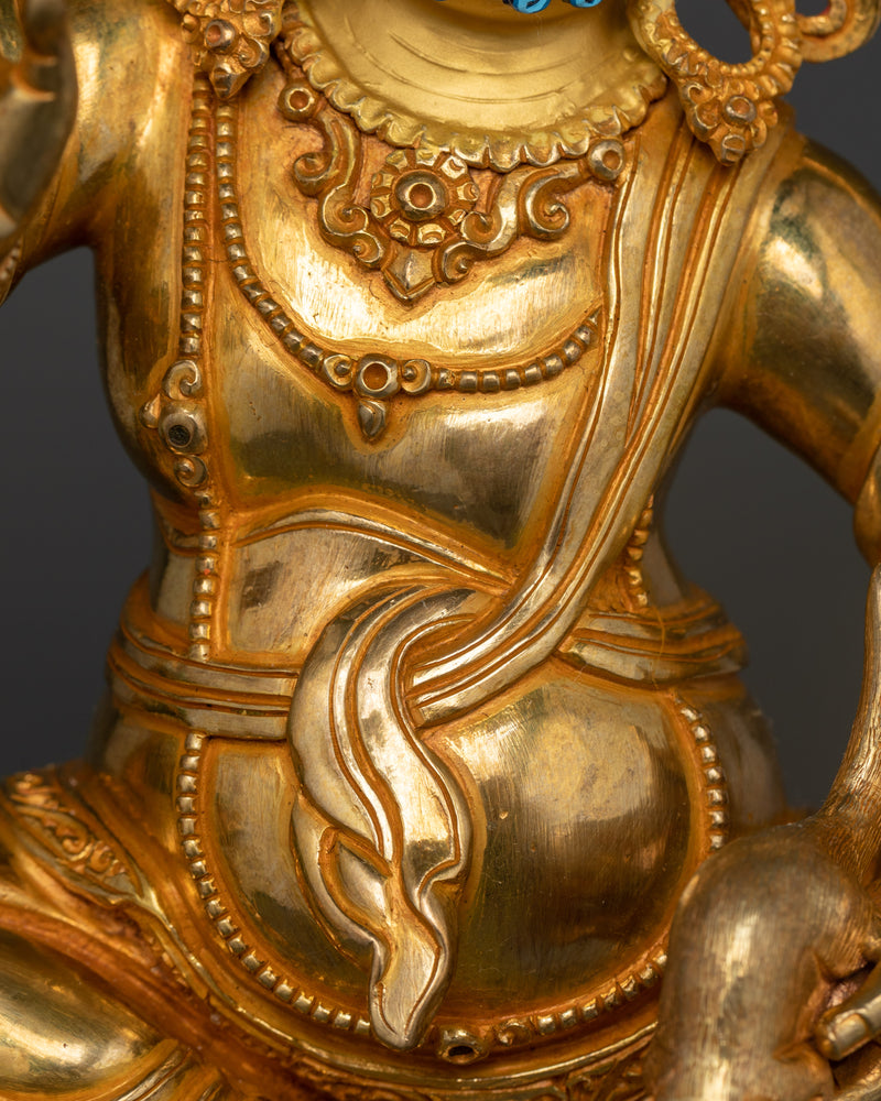 Handmade Namtoshe Statue | 24K Gold Gilded Tibetan Wealth Deity Statue