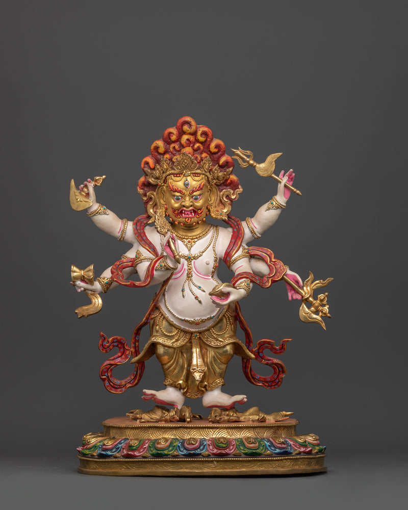 Tibetan Wrathful White Mahakala | Symbol of Dharma Defender