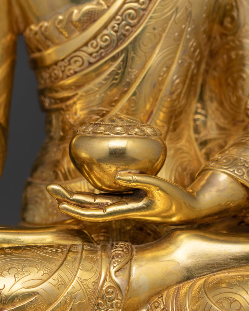 Shakyamuni Dharma Buddha Statue | 24K Gold Gilded Tibetan Copper Art