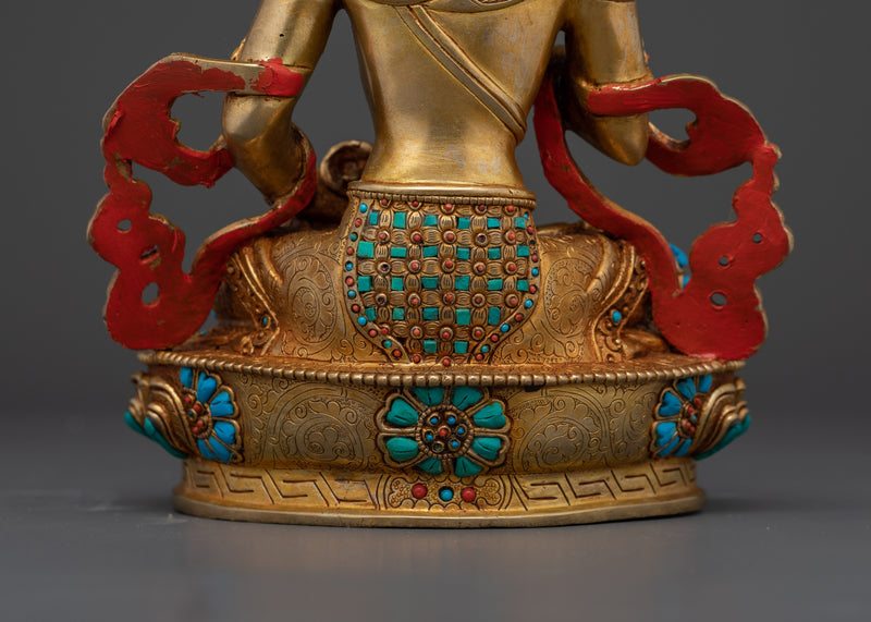 Handcarved Vajrasattva Statue | 24K Gold Gilded Buddha