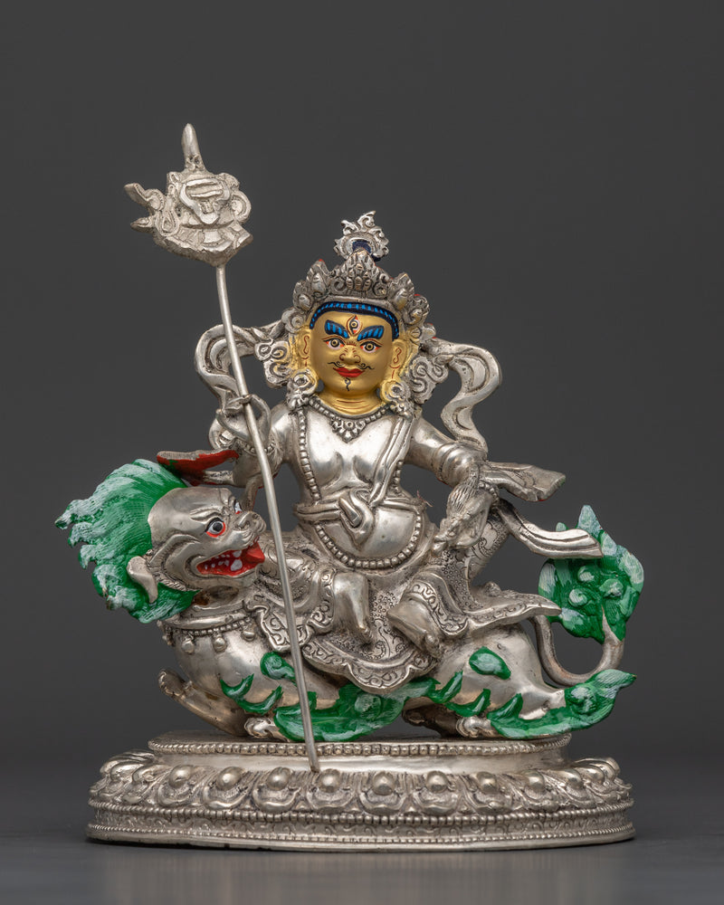 8.3-Inch Silver-Plated Namtoshe Statue | Handcrafted Buddhist Deity