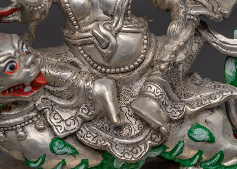 8.3-Inch Silver-Plated Namtoshe Statue | Handcrafted Buddhist Deity