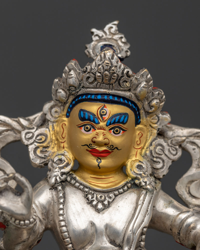 8.3-Inch Silver-Plated Namtoshe Statue | Handcrafted Buddhist Deity