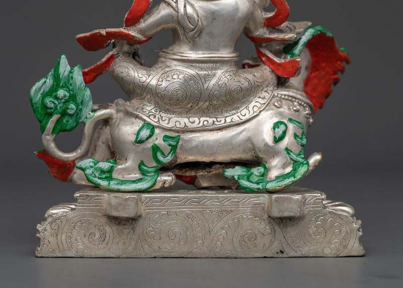 8.3-Inch Silver-Plated Namtoshe Statue | Handcrafted Buddhist Deity