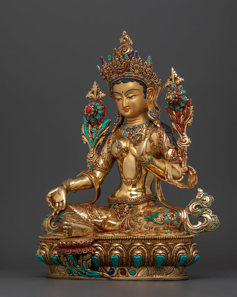 Green Tara Prayer Statue | Bring Peace and Compassion into Your Sacred Spaces