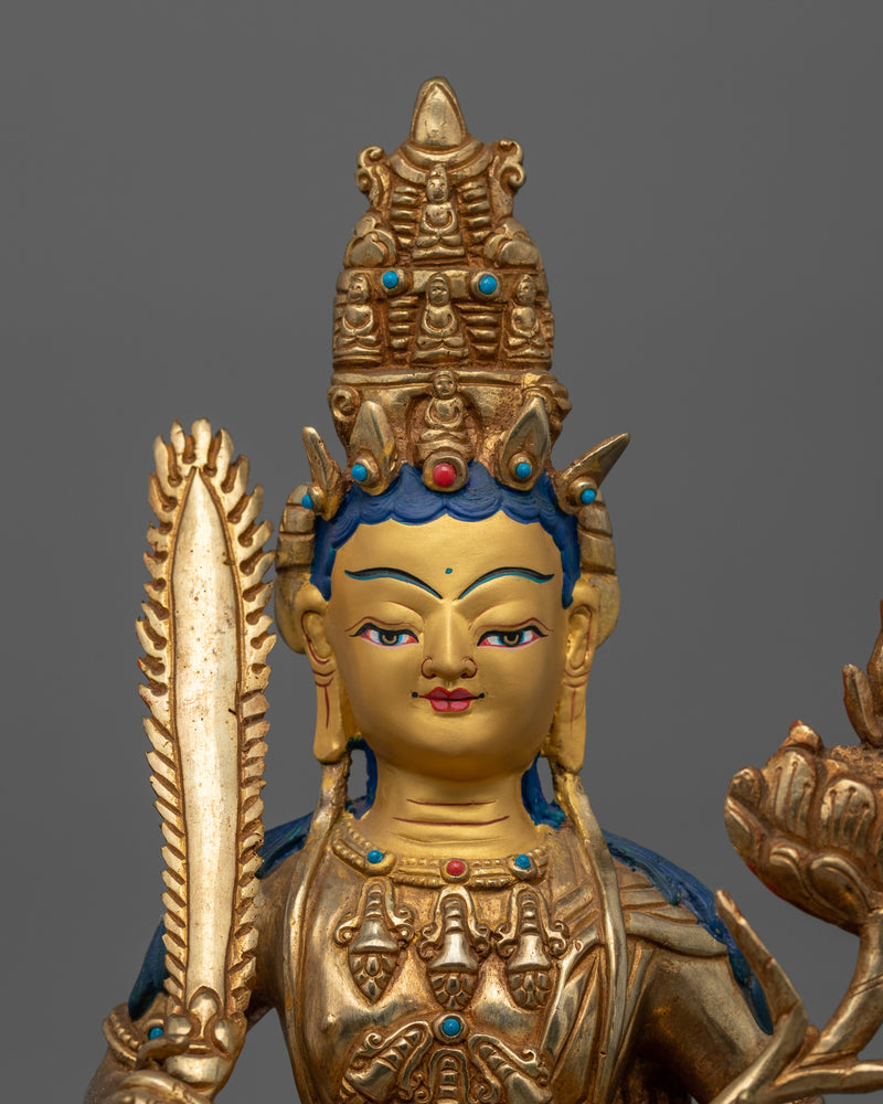 Handcrafted Bodhisattva Akasagarbha Statue | Perfect for Meditation, Home & Office Decor