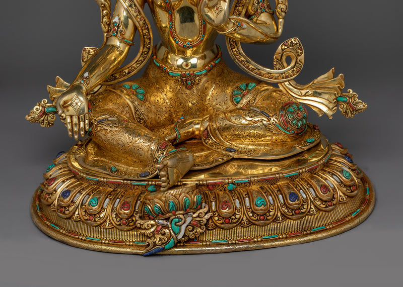 Buddhist Goddess Green Tara Mantra Practice Statue | A Beautiful Icon of Compassion