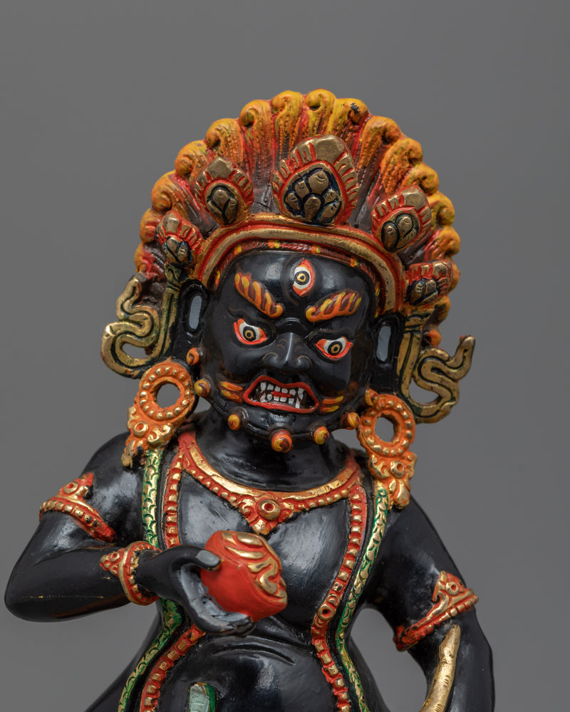 Black Dzambhala Sadhana Statue | Tibetan Wealth Deity of Prosperity & Good Fortune