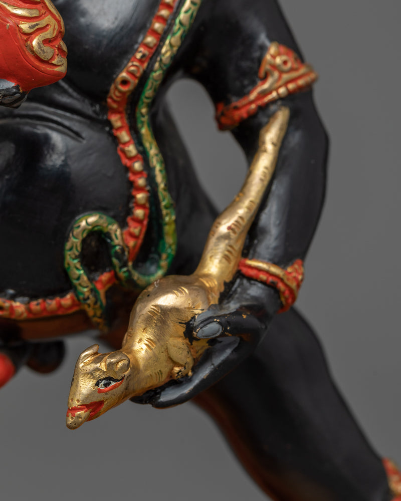 Black Dzambhala Sadhana Statue | Tibetan Wealth Deity of Prosperity & Good Fortune