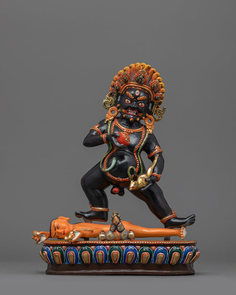 Black Dzambhala Sadhana Statue | Tibetan Wealth Deity of Prosperity & Good Fortune