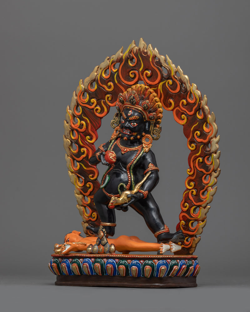 Black Dzambhala Sadhana Statue | Tibetan Wealth Deity of Prosperity & Good Fortune