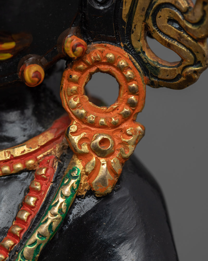 Black Dzambhala Sadhana Statue | Tibetan Wealth Deity of Prosperity & Good Fortune