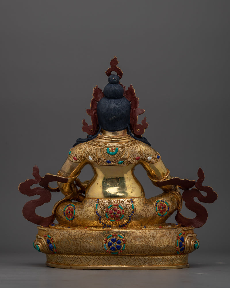 Buddhist Deity of Wealth Dzambhala Prayer Statue | Tibetan Buddhism