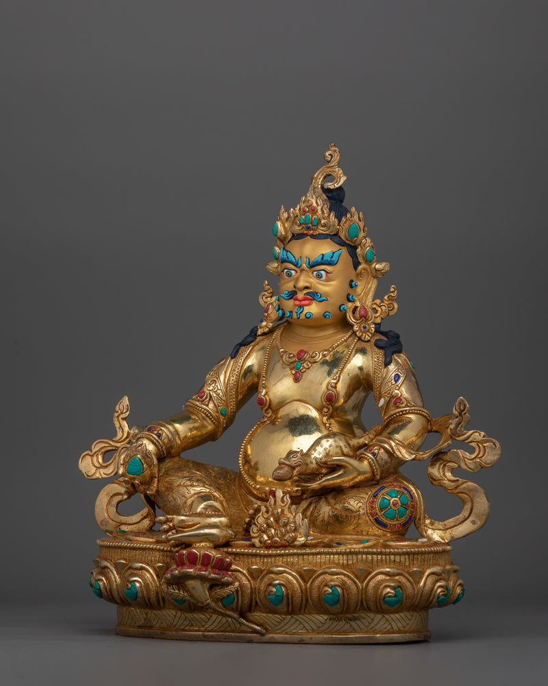 Buddhist Deity of Wealth Dzambhala Prayer Statue | Tibetan Buddhism