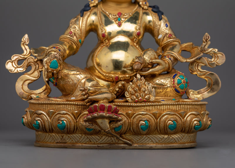 Buddhist Deity of Wealth Dzambhala Prayer Statue | Tibetan Buddhism