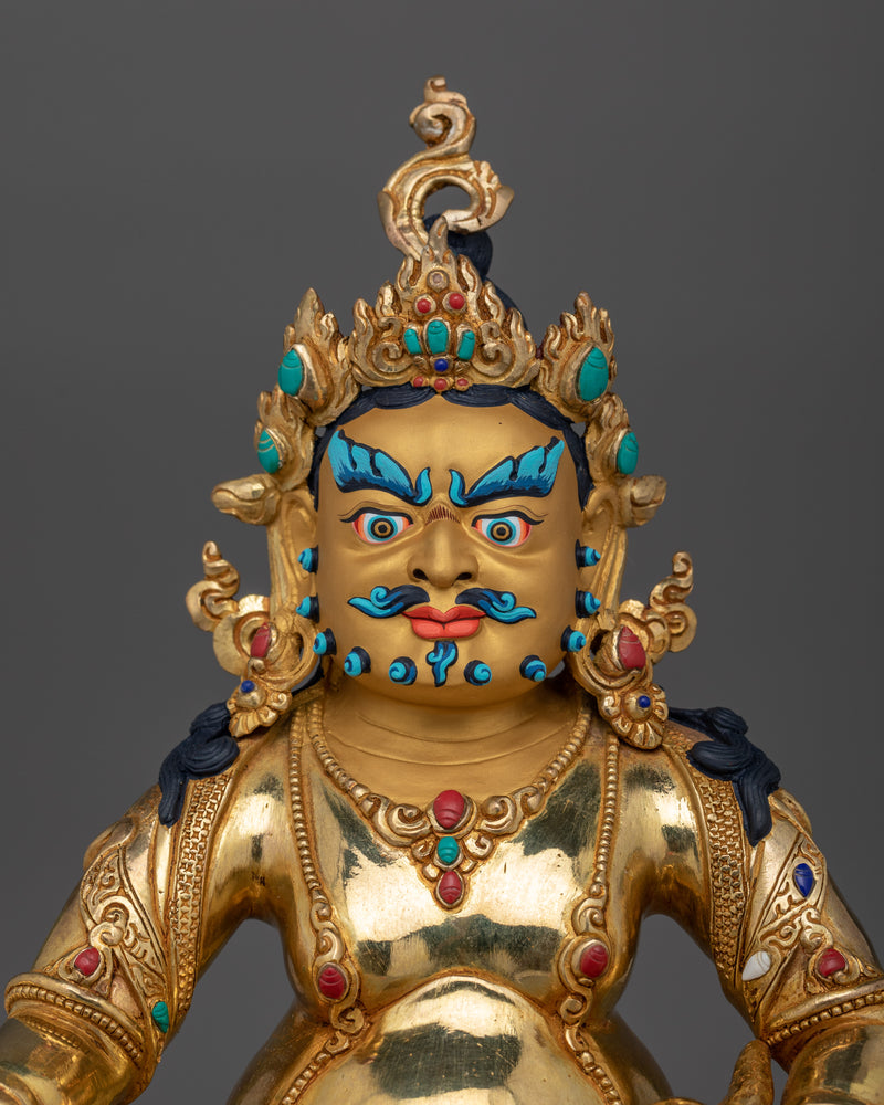 Buddhist Deity of Wealth Dzambhala Prayer Statue | Tibetan Buddhism