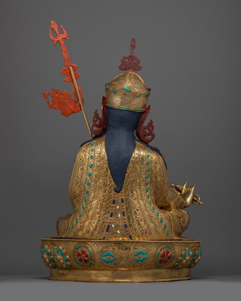 Guru Rinpoche Seven Line Prayer Statue | Tibetan Buddhist Master Sculpture