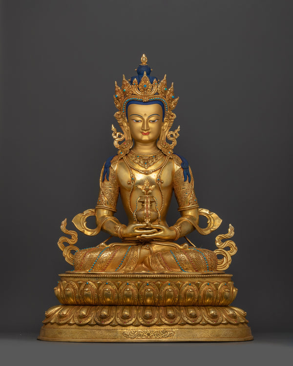 32.9” Buddha Amitayus Mantra Practice Statue