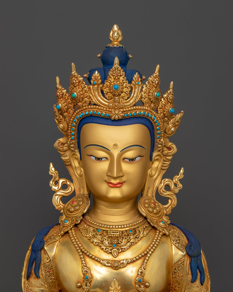 32.9 Inch Buddha Amitayus Mantra Practice Statue | Tibetan Deity of Longevity