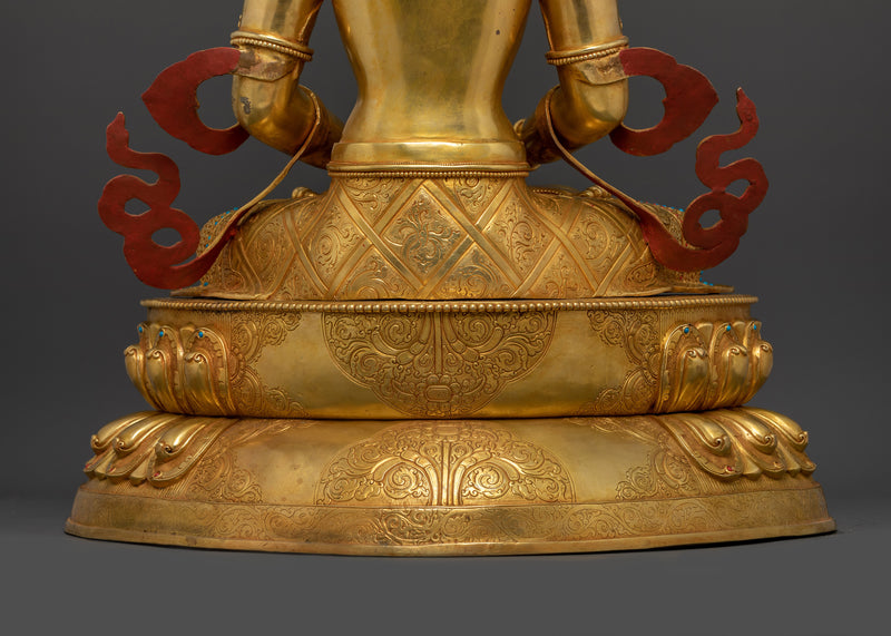 32.9 Inch Buddha Amitayus Mantra Practice Statue | Tibetan Deity of Longevity