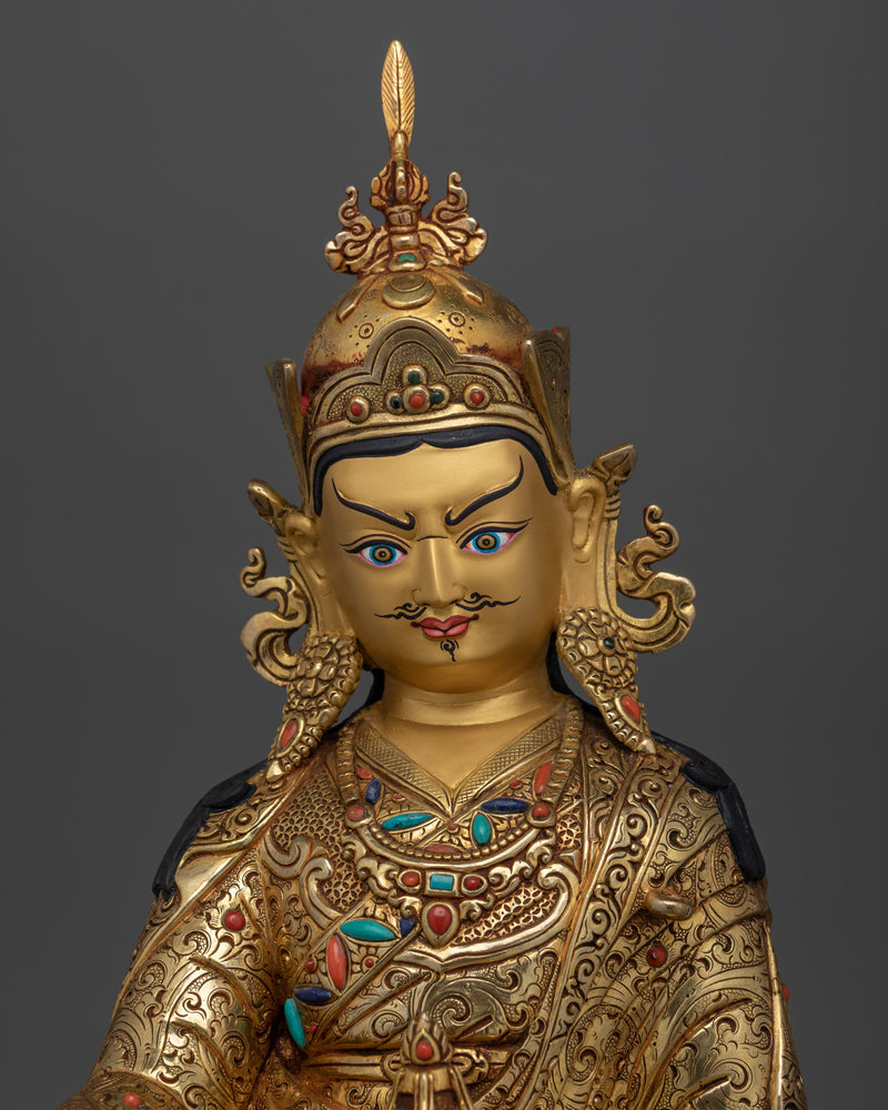 Tibetan Guru Padmasambhava | 15-Inch Lotus Born Master Statue