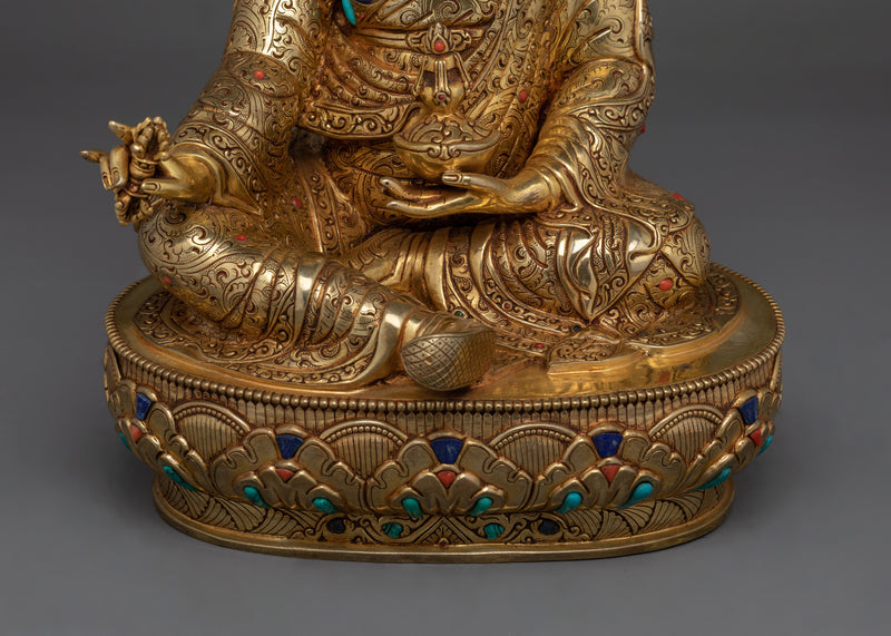 Tibetan Guru Padmasambhava | 15-Inch Lotus Born Master Statue