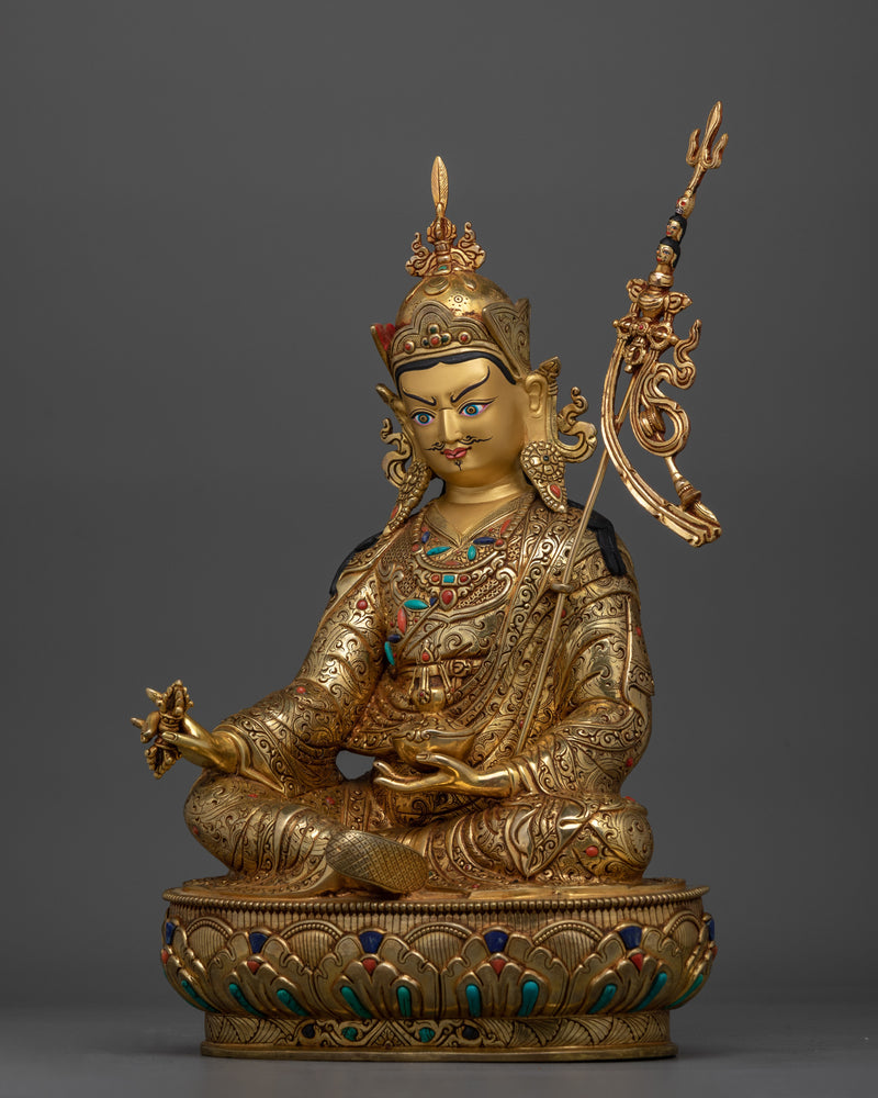 Tibetan Guru Padmasambhava | 15-Inch Lotus Born Master Statue