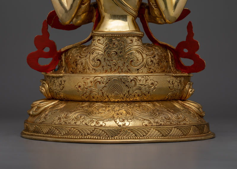 Chenrezig Bodhisattva of Tibet | Spiritual Copper Sculpture