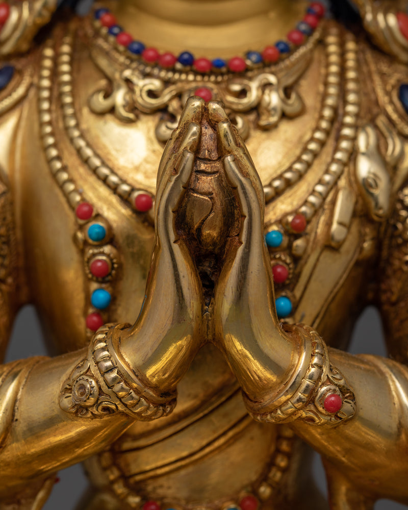 Chenrezig Bodhisattva of Tibet | Spiritual Copper Sculpture