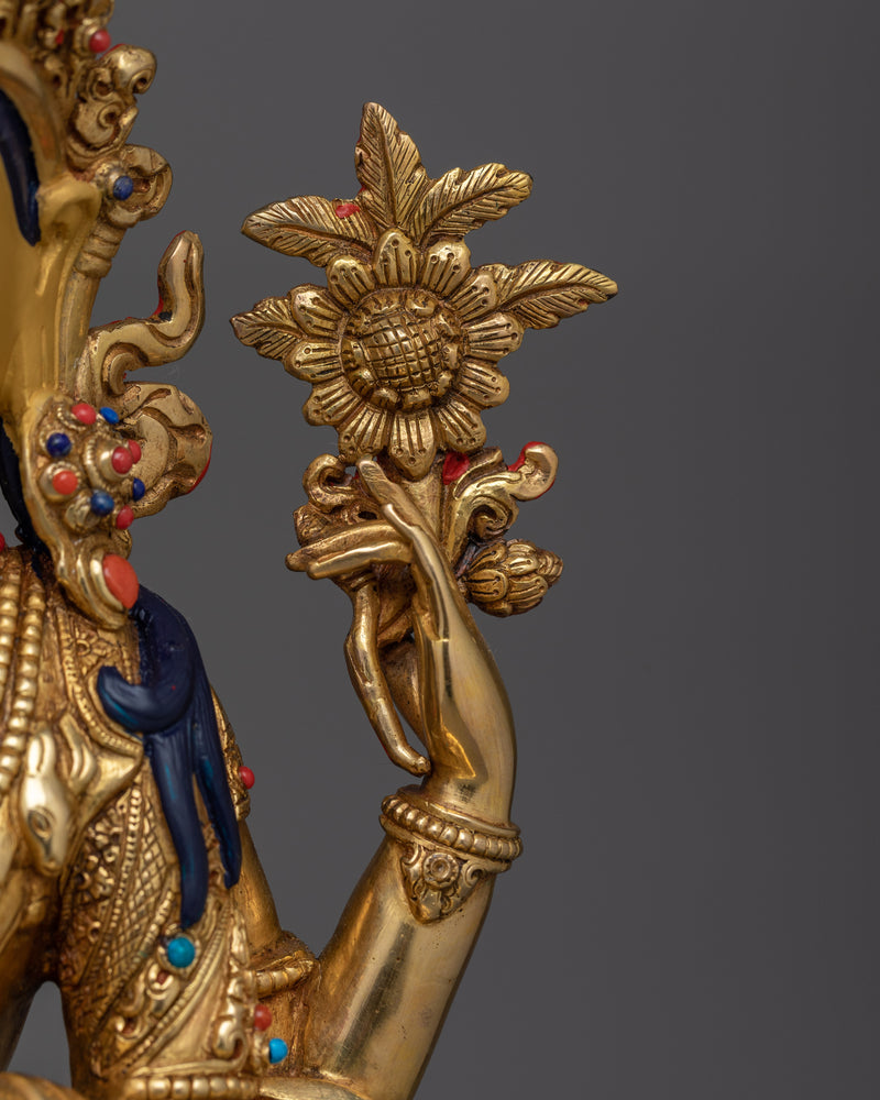 Chenrezig Bodhisattva of Tibet | Spiritual Copper Sculpture