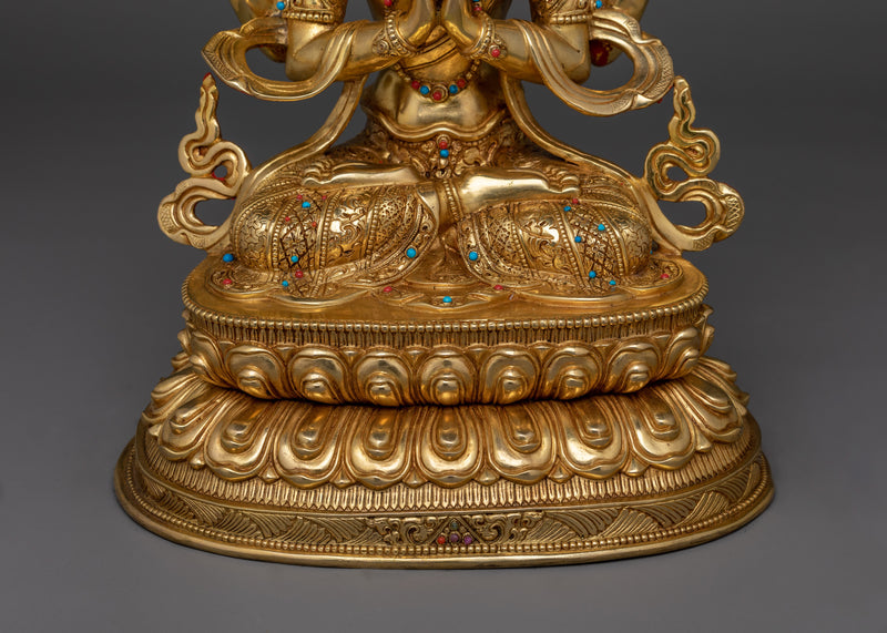 Chenrezig Bodhisattva of Tibet | Spiritual Copper Sculpture