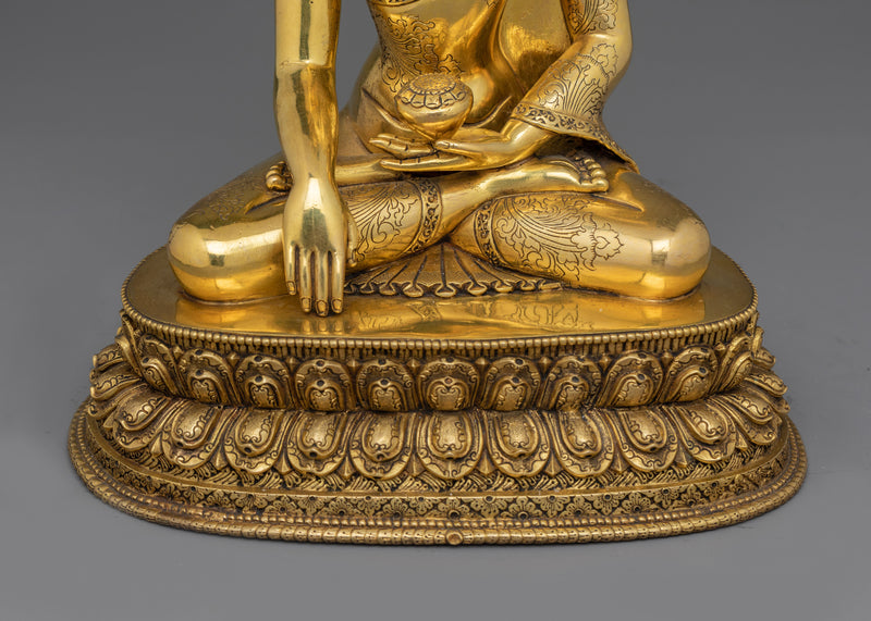 Traditionally Handcarved Lord Buddha Shakyamuni Statue | Master of Wisdom and Compassion