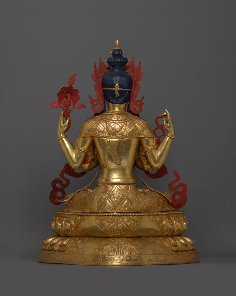 Chenrezig Meditation Practice Statue | Tibetan Bodhisattva of Mercy and Compassion