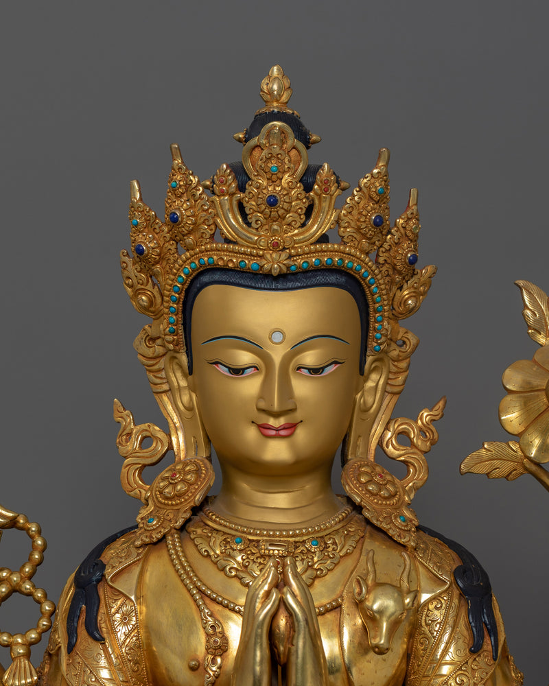 Chenrezig Meditation Practice Statue | Tibetan Bodhisattva of Mercy and Compassion