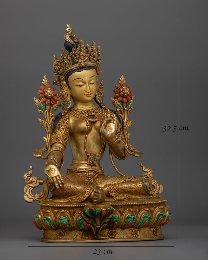 Tibetan Green Tara Sculpture