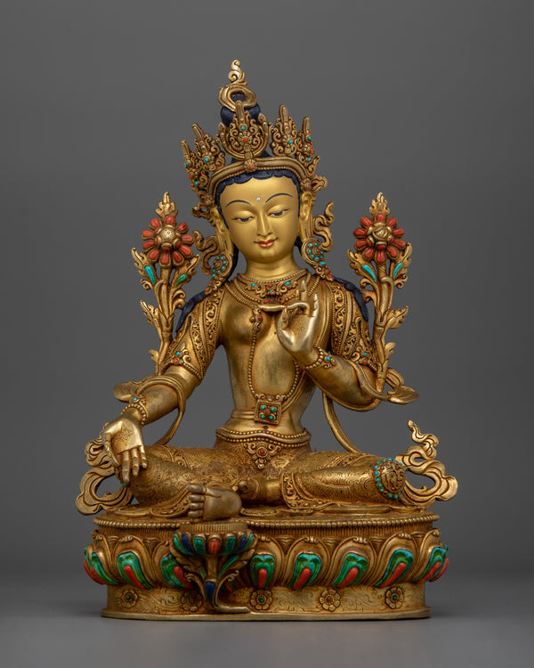 Tibetan Green Tara Sculpture