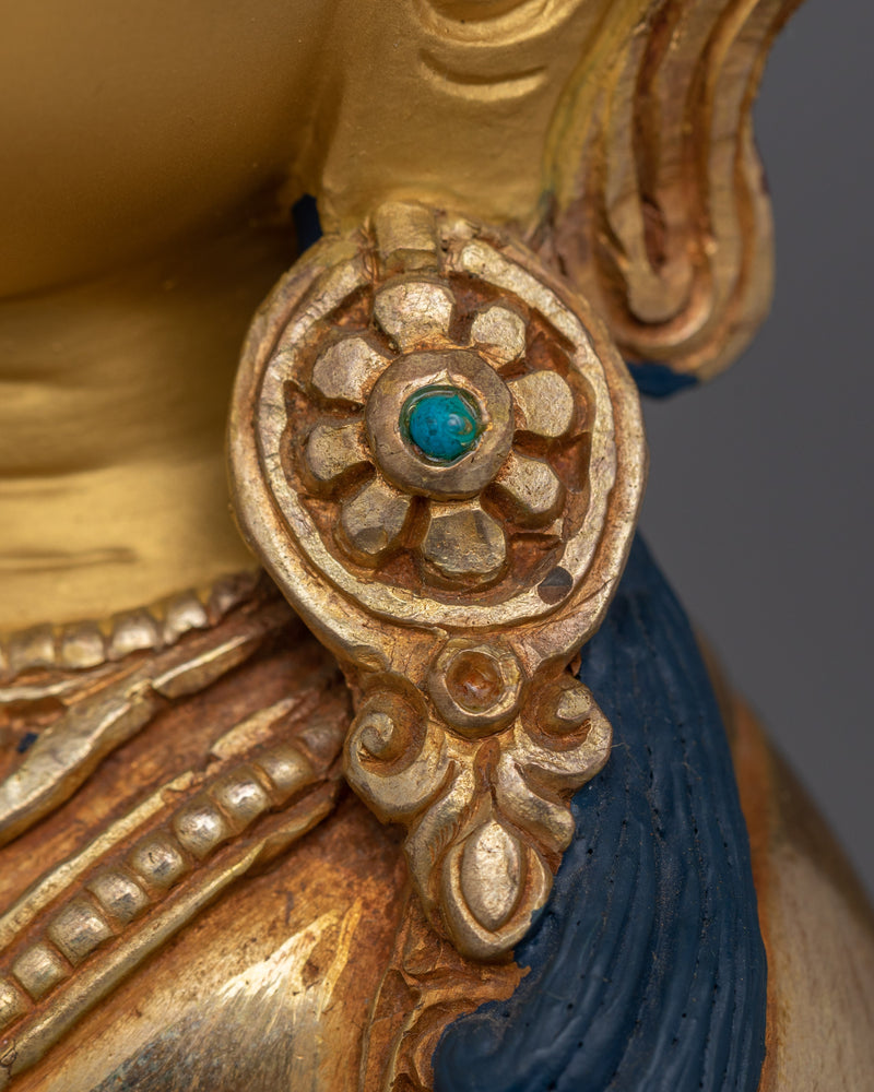 Handcrafted Amitayus statue | 24K Gold Gilded Deity of Longevity and Infinite Life