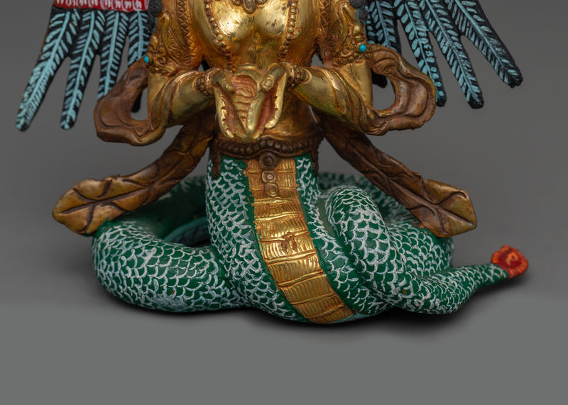 Nagakanya Statue for Protection and Fertility | 24K Gold Gilded Sculpture