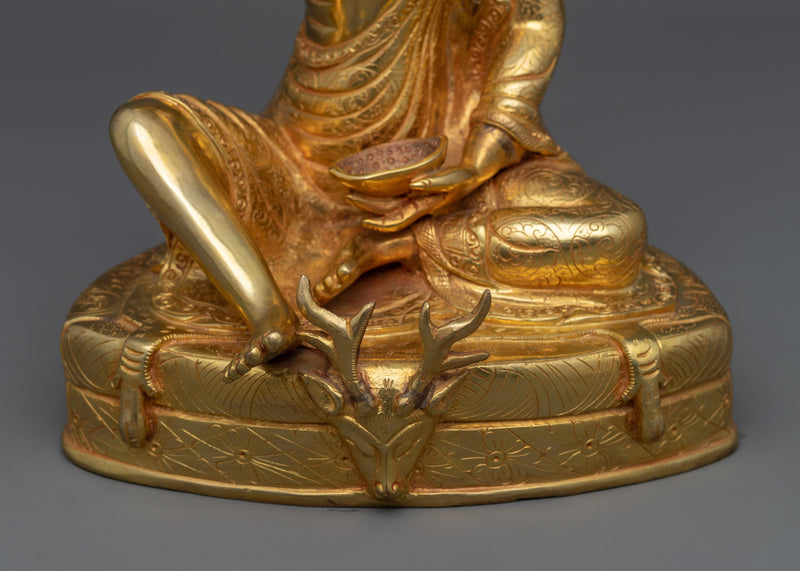 Master of Meditation Milarepa | 24K Gold Gilded Tibetan Yogi Statue