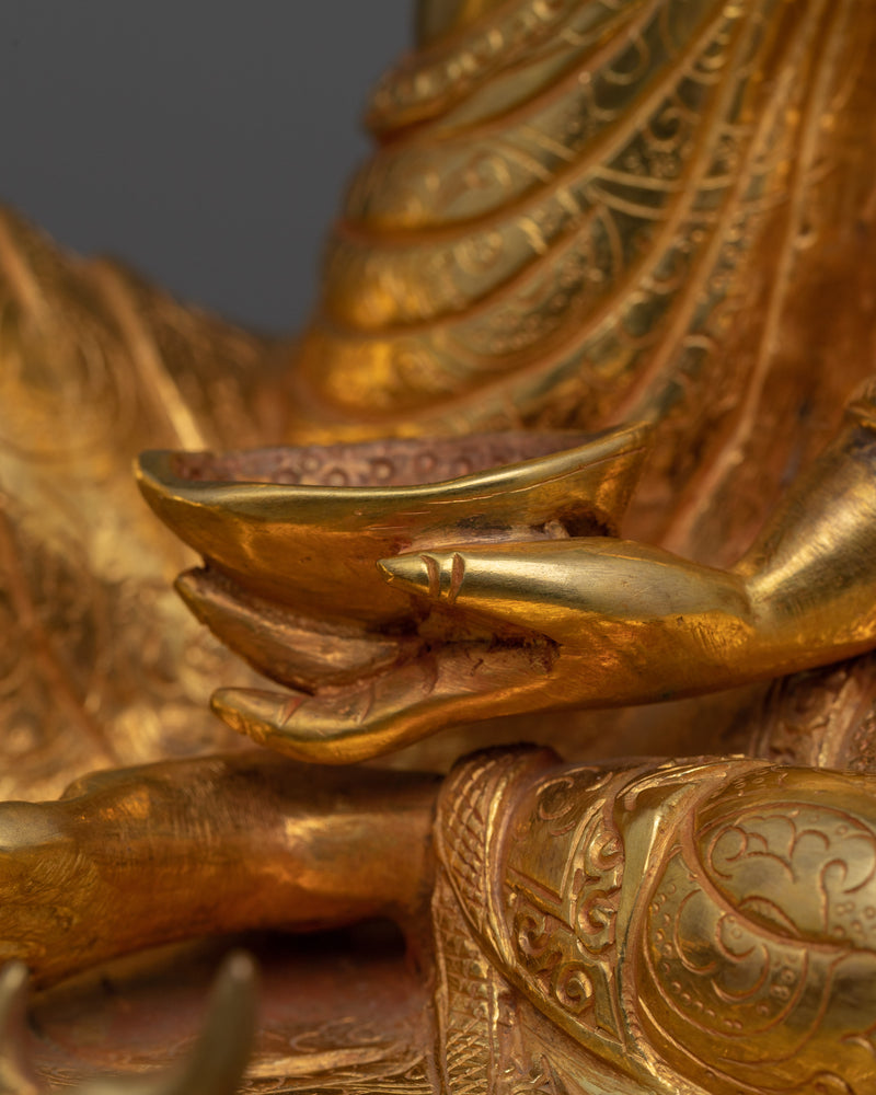 Master of Meditation Milarepa | 24K Gold Gilded Tibetan Yogi Statue