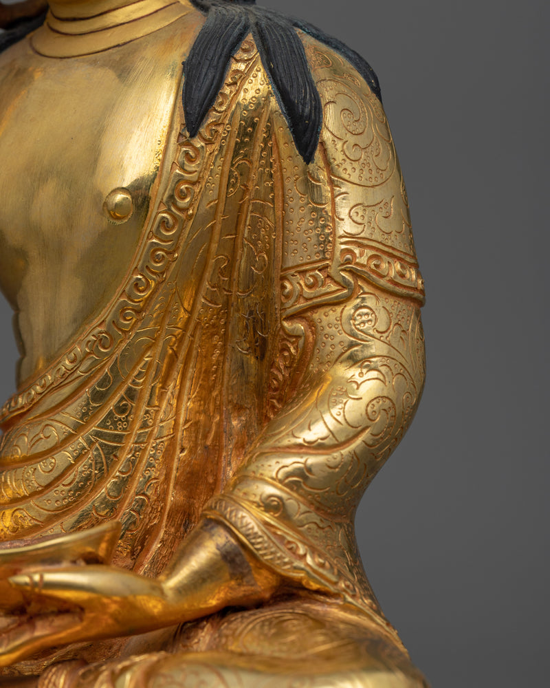 Master of Meditation Milarepa | 24K Gold Gilded Tibetan Yogi Statue