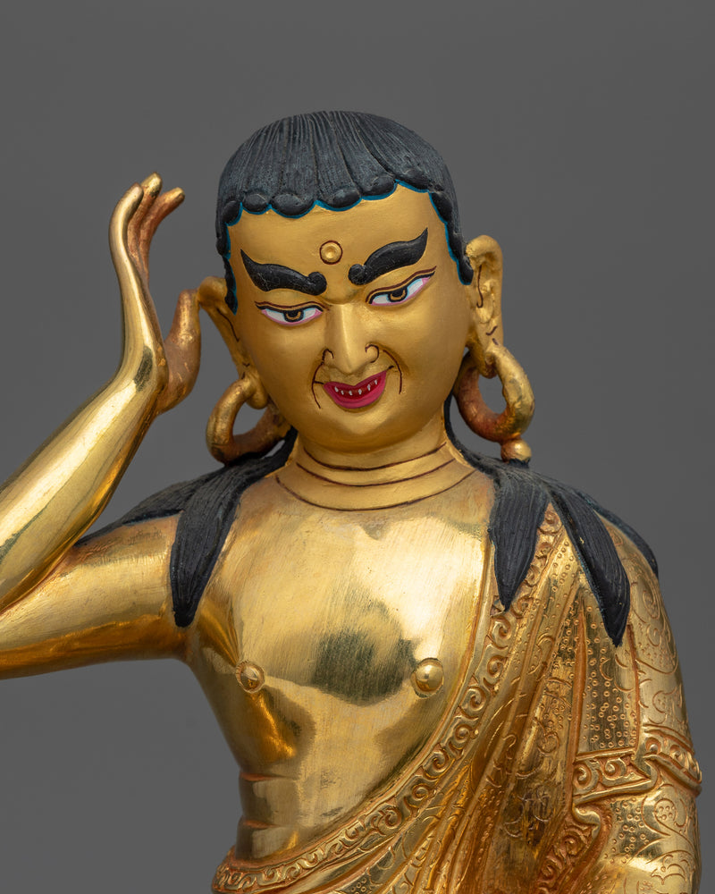 Master of Meditation Milarepa | 24K Gold Gilded Tibetan Yogi Statue