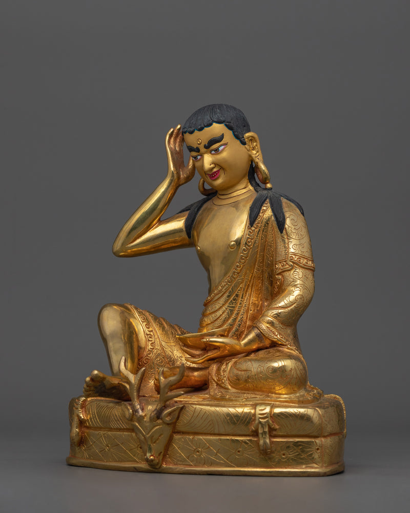 Master of Meditation Milarepa | 24K Gold Gilded Tibetan Yogi Statue