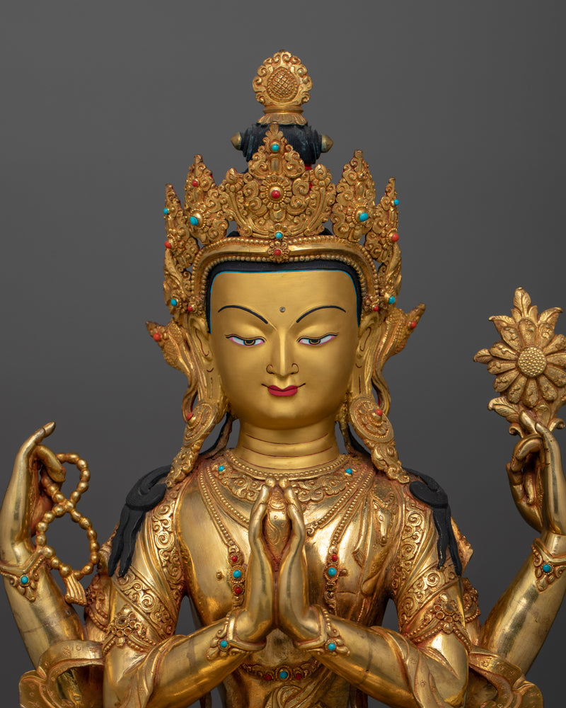 Statue Of Bodhisattva Chenrezig For Altar | Infinite Compassion and Enlightenment