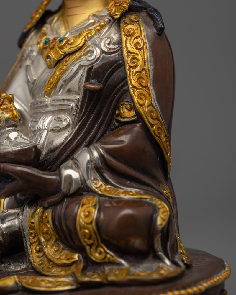 Lotus Born Rinpoche Guru Statue | 24K Gold Gilded Tibetan Sculpture