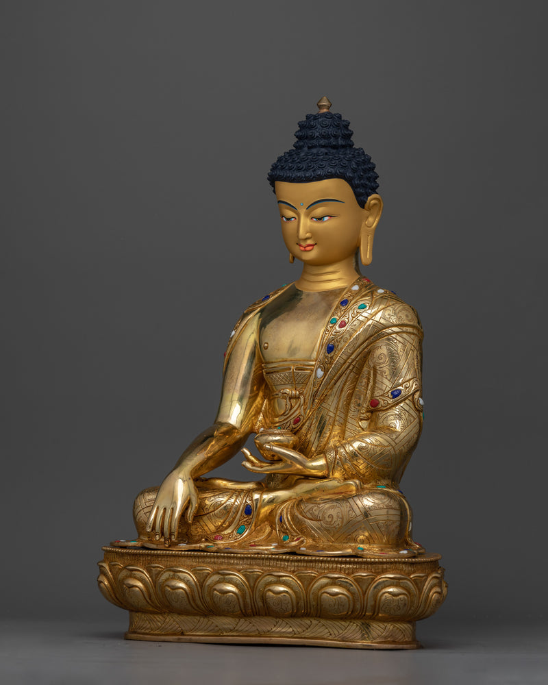 Shakyamuni Serene Buddha Statue | Hand-Carved Tibetan Sculpture