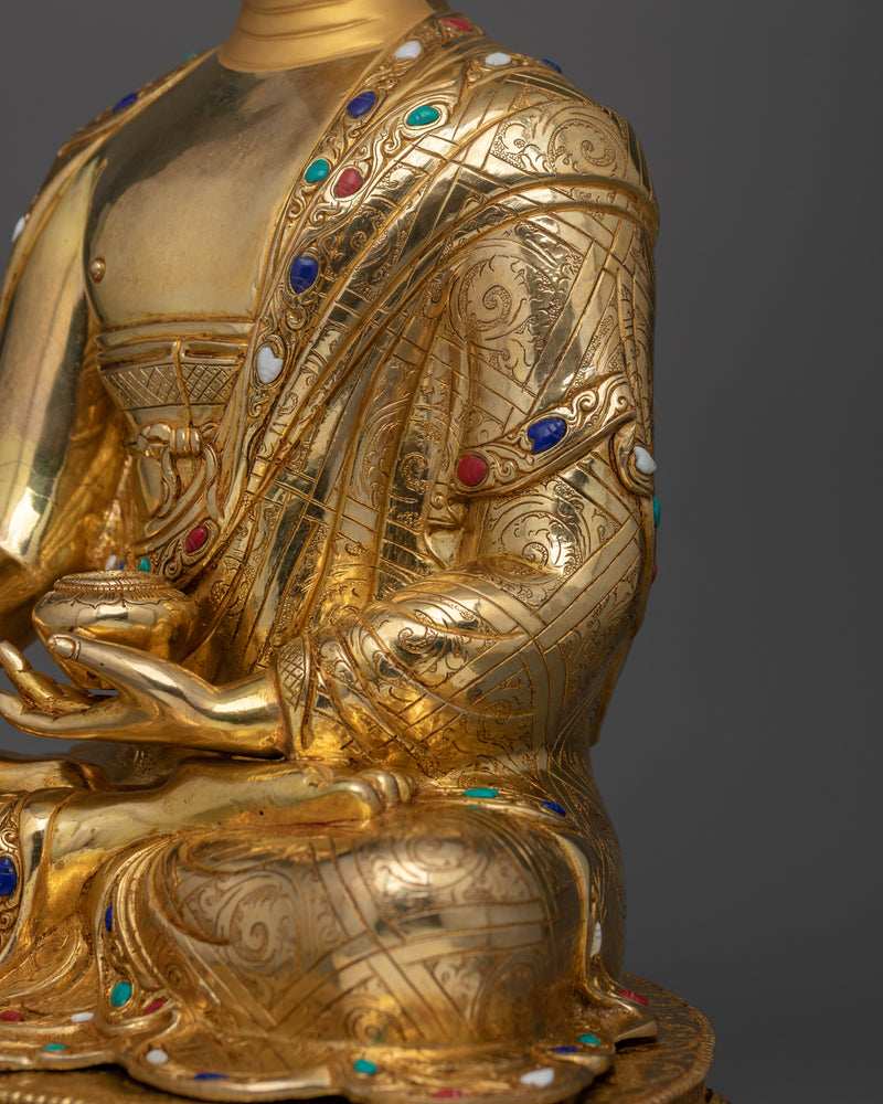 Shakyamuni Serene Buddha Statue | Hand-Carved Tibetan Sculpture